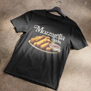 Mozzarella Sticks Funny 90s T-Shirt Food Meme Snack Graphic Retro Humor Tee 73